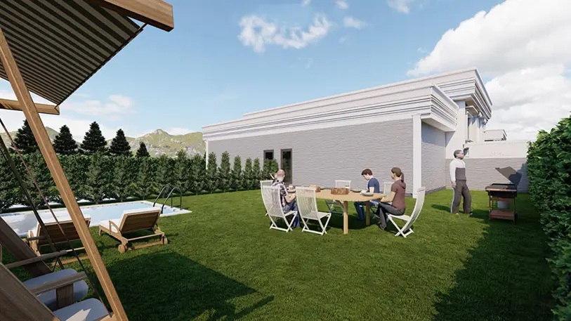Villa Kent Otel Proje Bahçe Renderi